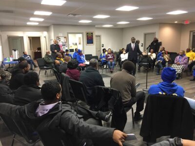 Buffalo NY Mayor Byron Brown speaking at an MVP meeting