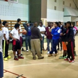 kids on basketball court